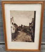 Gravure ruelle signe Maurice Émile blieck, Antiek en Kunst, Kunst | Etsen en Gravures, Ophalen of Verzenden