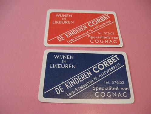 2 oude losse speelkaarten Wijn & likeuren Corbet (65), Collections, Cartes à jouer, Jokers & Jeux des sept familles, Comme neuf