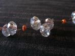 Fijn elegante ketting: kristal parels en oranje rocailles, Handtassen en Accessoires, Kettingen, Nieuw, Overige materialen, Oranje