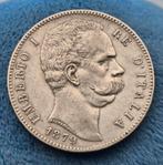 5 Lire  1879  AG  Umberto l, Postzegels en Munten, Italië, Zilver, Ophalen of Verzenden, Losse munt