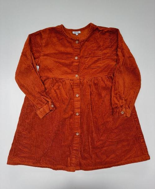 Mt 134 Bruine ribfluwelen jurk met lange mouwen, Kinderen en Baby's, Kinderkleding | Maat 134, Zo goed als nieuw, Meisje, Jurk of Rok