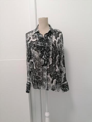 Blouse grijs-zwart met wit van Gerry Weber, mt 42  beschikbaar voor biedingen