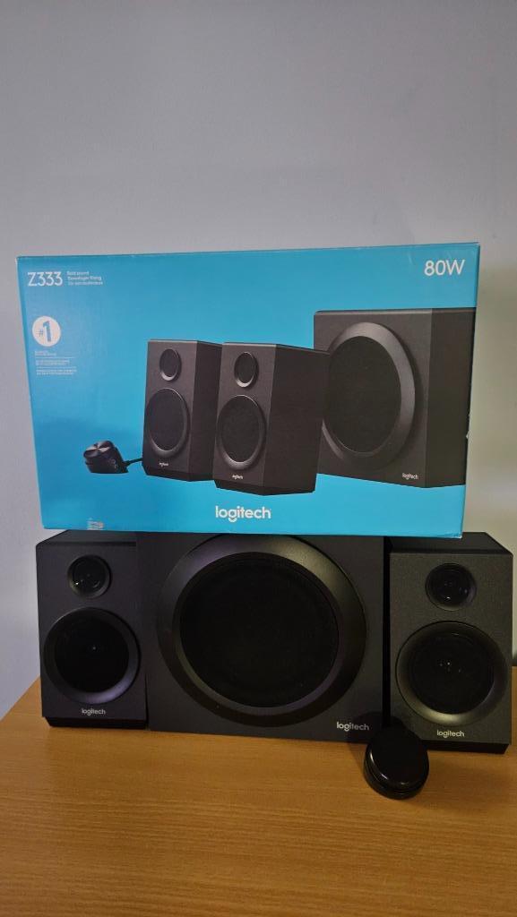 Multimedia speakers - Logitech Z333, Computers en Software, Pc speakers, Zo goed als nieuw, Audiokanaal 2.1, Ophalen of Verzenden