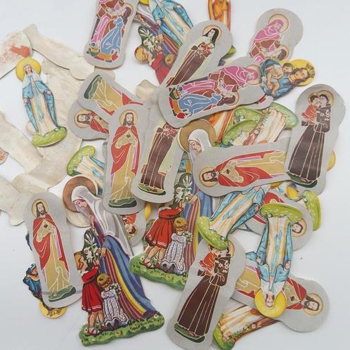 Oude gegomde religieuze stickers. 55 stuks, Antiek en Kunst, Antiek | Religieuze voorwerpen, Ophalen of Verzenden