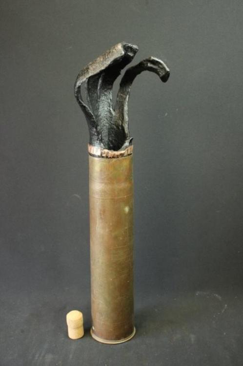 WO1 Franse 75mm Schrapnel huls LEEG, Verzamelen, Militaria | Algemeen, Ophalen of Verzenden