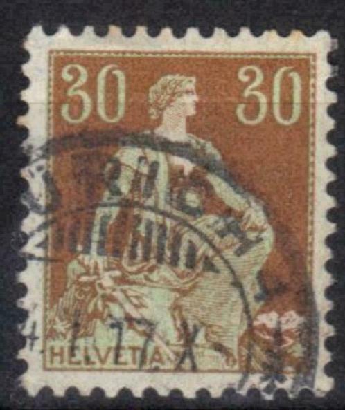 Zwitserland 1907-1917 - Yvert 121 - Helvetia met zwaard (ST), Postzegels en Munten, Postzegels | Europa | Zwitserland, Gestempeld