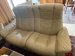 Lederen beige sofa, Ophalen, Gebruikt, Minder dan 75 cm, Tweepersoons
