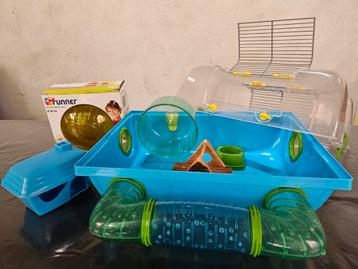Hamsterkooi voor dwerghamster met toebehoren, Enlèvement, Comme neuf, Cage, Hamster