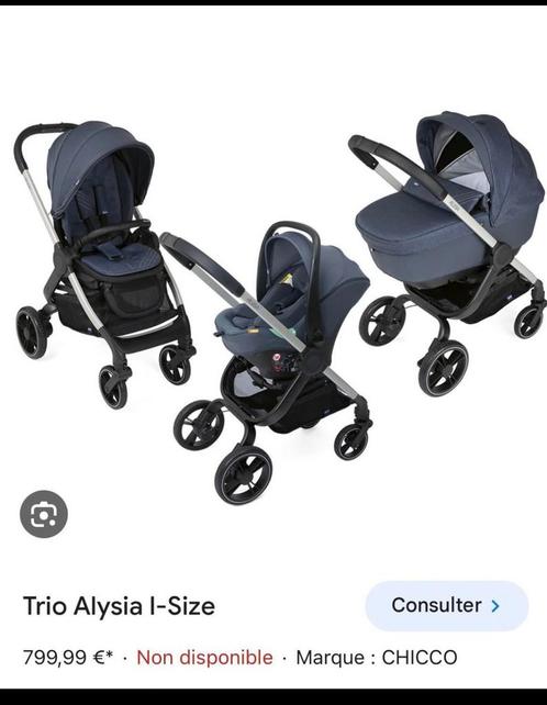 Pousette trio Alysia chicco, Kinderen en Baby's, Kinderwagens en Combinaties, Zo goed als nieuw, Kinderwagen