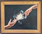 Olieverf schilderijtje "vonk" - origineel werk - ingekaderd, Antiek en Kunst, Ophalen