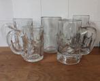 5 antieke bierglazen met oor, zeer zwaar, ca. 1 kilo p/s, Ophalen of Verzenden