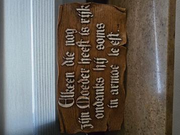 
 Vintage wandbord met spreuk over moederliefde
 beschikbaar voor biedingen
