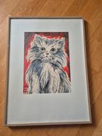 Jaren 70 poes schilderij pop art, Antiek en Kunst, Ophalen