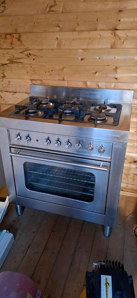 Solitaire Gasvuur + dampkap AEG te koop, Elektronische apparatuur, Fornuizen, Gebruikt, Vrijstaand, Gas, 5 kookzones of meer, 60 cm of meer
