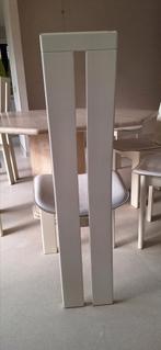 6 stoelen, wit, zitting leder, design, Ophalen, Gebruikt