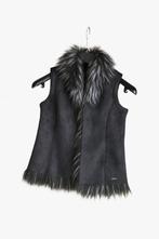 Luxe zwarte DKNY bodywarmer met nepbont – maat XS, DKNY, Ophalen of Verzenden, Zo goed als nieuw, Maat 34 (XS) of kleiner