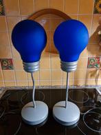 2 lampes de chevet bleu roi 50cm, Comme neuf, Enlèvement ou Envoi