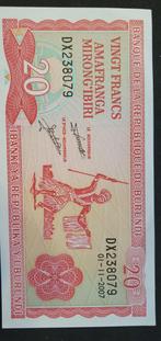 Burundi - 20 Francs - 2007 - (Nov 01)  P.27d - UNC, Timbres & Monnaies, Billets de banque | Afrique, Enlèvement ou Envoi, Burundi