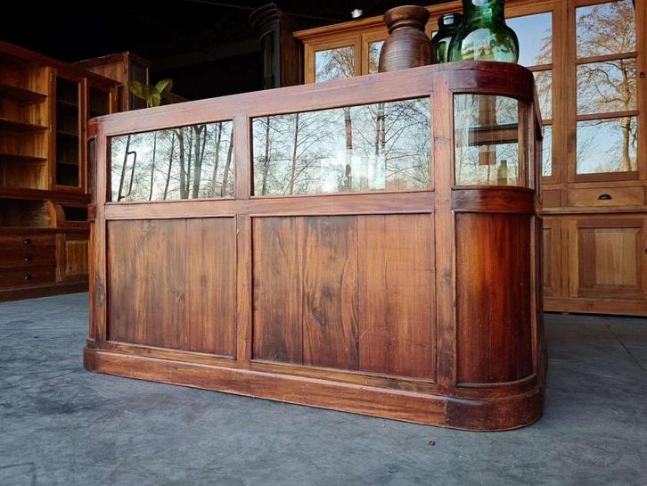 Oude Toonbank | Balie | Winkel interieur | Desk | Teak #2690, Antiek en Kunst, Antiek | Meubels | Kasten, Ophalen of Verzenden