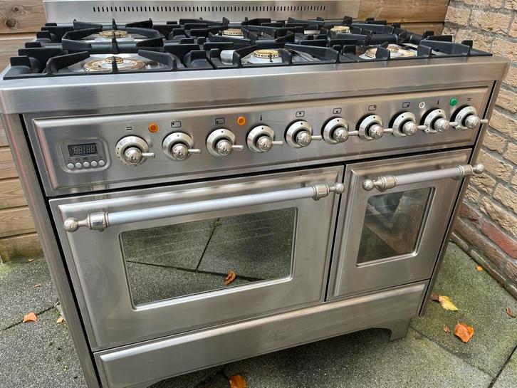 Luxe Boretti gasfornuis met gasoven, Elektronische apparatuur, Fornuizen, Gebruikt, Vrijstaand, Gas, 5 kookzones of meer, 60 cm of meer