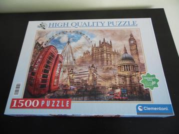 PUZZLE 1500   PIÈCES     LONDRES   VINTAGE     CLEMENTONI, Enlèvement ou Envoi, 500 à 1500 pièces, Comme neuf, Puzzle