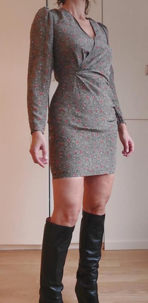 Zijden jurk bloemen Paul & Joe maat 36, Kleding | Dames, Jurken, Gedragen, Maat 36 (S), Zwart, Boven de knie, Ophalen of Verzenden