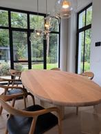 eettafel massief eik geborsteld (als nieuw), Huis en Inrichting, Ophalen, Zo goed als nieuw, Eikenhout