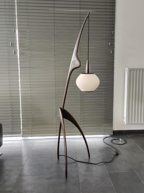 Rispal - Praying Mantis 1950's, Huis en Inrichting, Lampen | Vloerlampen, Gebruikt, 150 tot 200 cm, Hout, Kunststof, Metaal, Ophalen