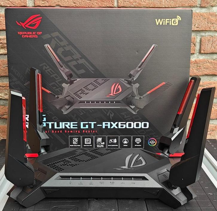 ASUS ROG Rapture GT-AX6000 router, Computers en Software, Routers en Modems, Zo goed als nieuw, Router, Ophalen of Verzenden