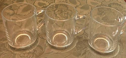 3 theeglazen, Verzamelen, Glas en Drinkglazen, Gebruikt, Overige typen, Ophalen of Verzenden