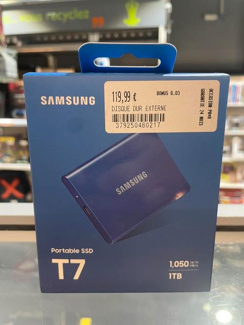 Disque dur externe samsung portable ssd t7, Computers en Software, Harde schijven, Zo goed als nieuw, Extern, SSD, Ophalen
