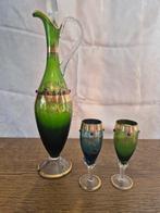 Italiaanse glazenset – handgemaakt en verguld, Antiek en Kunst, Ophalen