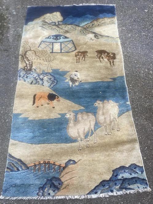 Prachtig antiek zeldzaam Chinees Tao Pao handgeknoopt tapijt, Huis en Inrichting, Stoffering | Tapijten en Vloerkleden, Verzenden