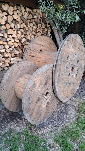 Houten bobijnen/ kabel haspel, Enlèvement, Utilisé