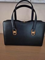 VINTAGE blauw LEDER handtas, Ophalen of Verzenden, Gebruikt, Blauw, Handtas