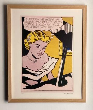 Roy Lichtenstein: ingelijste en genummerde lithografie  beschikbaar voor biedingen