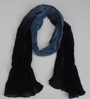 SJAAL KREUKEL GEMELEERD ZWART GRIJS BLAUW 160X55CM NIEUW beschikbaar voor biedingen