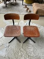 2 antieken stoeltjes in zitting en leuning in hout, Huis en Inrichting, Ophalen, Gebruikt, Twee, Bruin