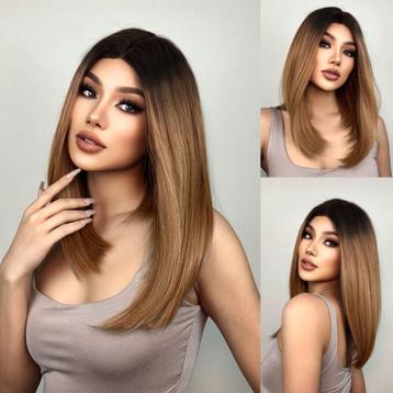 Swiss lace front pruik steil haar zonder pony model Lara beschikbaar voor biedingen