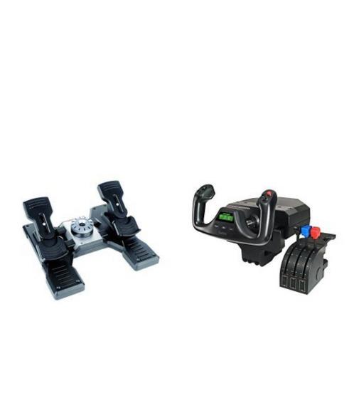 Complete Logitech / Saitek Flight Simulator Set + X-Plane 10, Computers en Software, Joysticks, Zo goed als nieuw, Ophalen of Verzenden