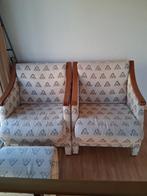 Vintage zeteltjes en voetbankje, Huis en Inrichting, Zetels | Zetels en Chaises Longues, Ophalen, Gebruikt, Eenpersoons, Stof