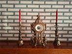 Horloge met 2 kandelaars, Antiek en Kunst, Antiek | Tin, Ophalen