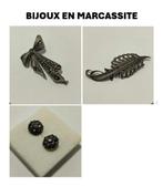 Sieraden: vintage 835 zilveren broche van marcasiet + oorbel, Ophalen, Zilver, Overige typen
