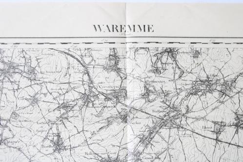 ancienne carte topographique Waremme, 1915, Livres, Atlas & Cartes géographiques, Utilisé, Carte géographique, Belgique, 1800 à 2000