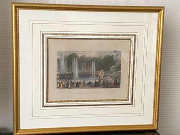 19e eeuwse Engelse ingelijste gravures Versailles beschikbaar voor biedingen