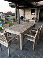 Teak tuintafel met 6 stoelen., Tuin en Terras, Tuintafels, Ophalen of Verzenden, Gebruikt