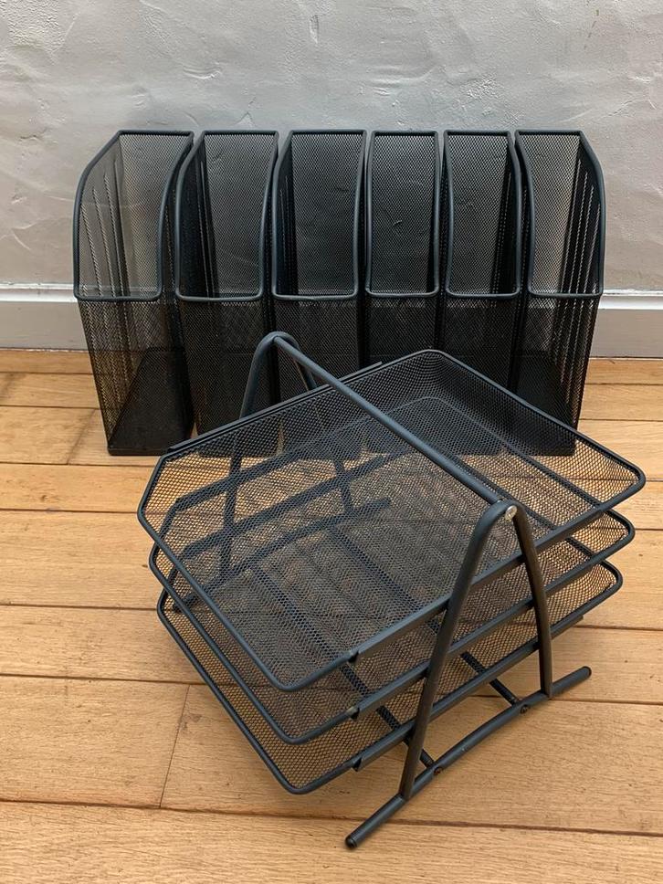 IKEA - Lot 6 range-revues et 1 corbeille à courrier, Diversen, Bureau-accessoires, Gebruikt, Ophalen