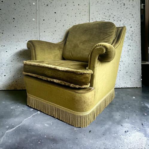 Siège unique/fauteuil/fauteuil vintage vert mousse, Antiquités & Art, Antiquités | Meubles | Chaises & Canapés, Enlèvement ou Envoi