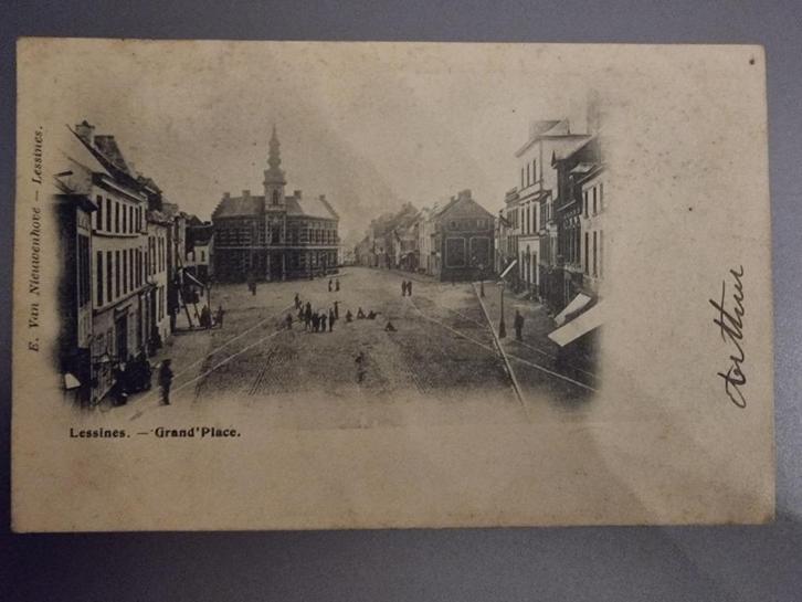 Carte postale Lessines - Grand' Place - Début XXème s., Verzamelen, Postkaarten | België, Gelopen, Henegouwen, Voor 1920, Ophalen of Verzenden