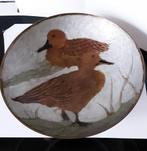 Massief messing schaal, hand geschilderd, Antiek en Kunst, Antiek | Brons en Koper, Ophalen